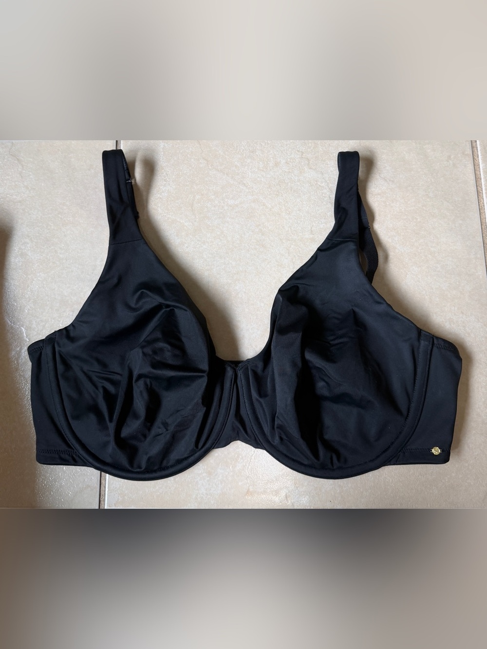 Cacique Black Unlined Full Coverage Underwire Bra Size 40DDD Solid Comfort